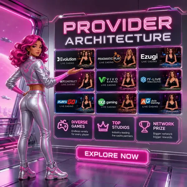 Giocatore che esplora i giochi con dealer dal vivo nello studio futuristico di Spinwinera Casino