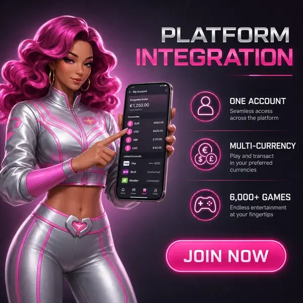 Display di configurazione Platform Integration mentre il giocatore crea un account presso un'elegante interfaccia tecnologica