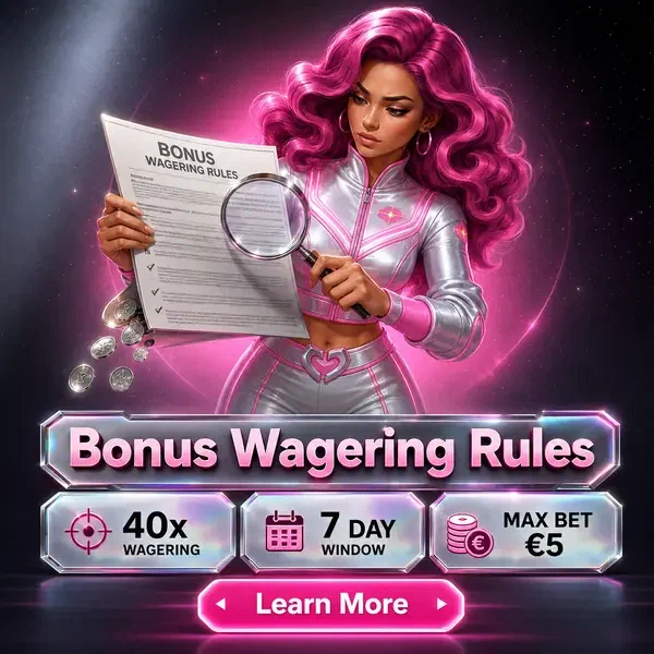 Pilota concentrato che esamina i requisiti di puntata del bonus Spinwinera con lente d'ingrandimento